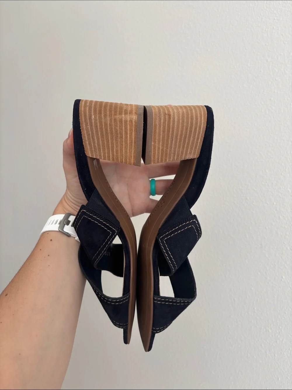 Paul Green Cici Slide Sandals y2k contrast stitching mule heel quiet luxury